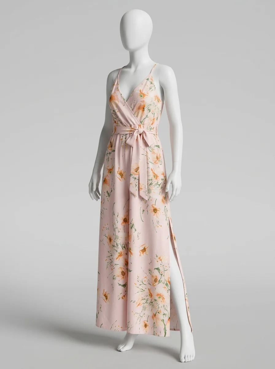 Combinaison rose coton mousseline été bohème femme