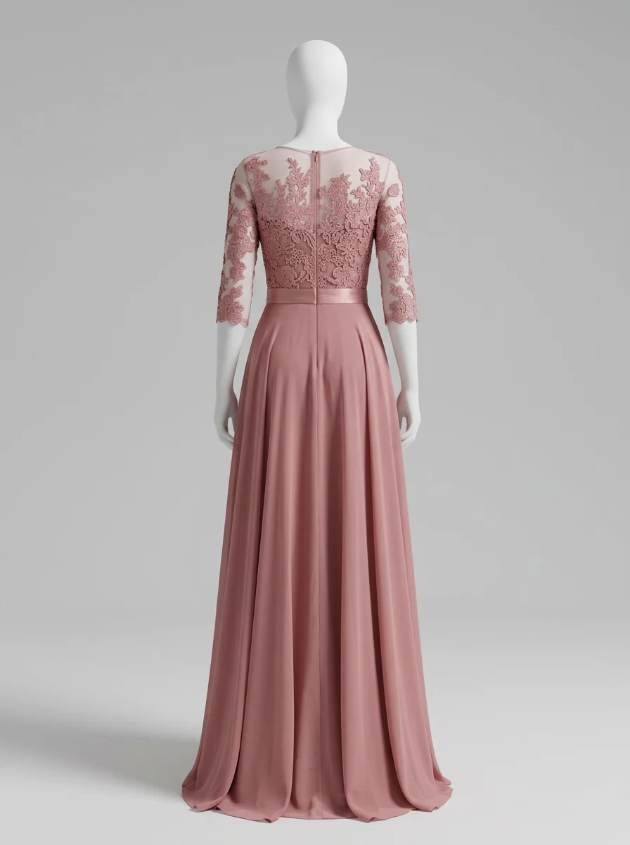 Combinaison rose mousseline cérémonie mariage femme élégante – Image 2