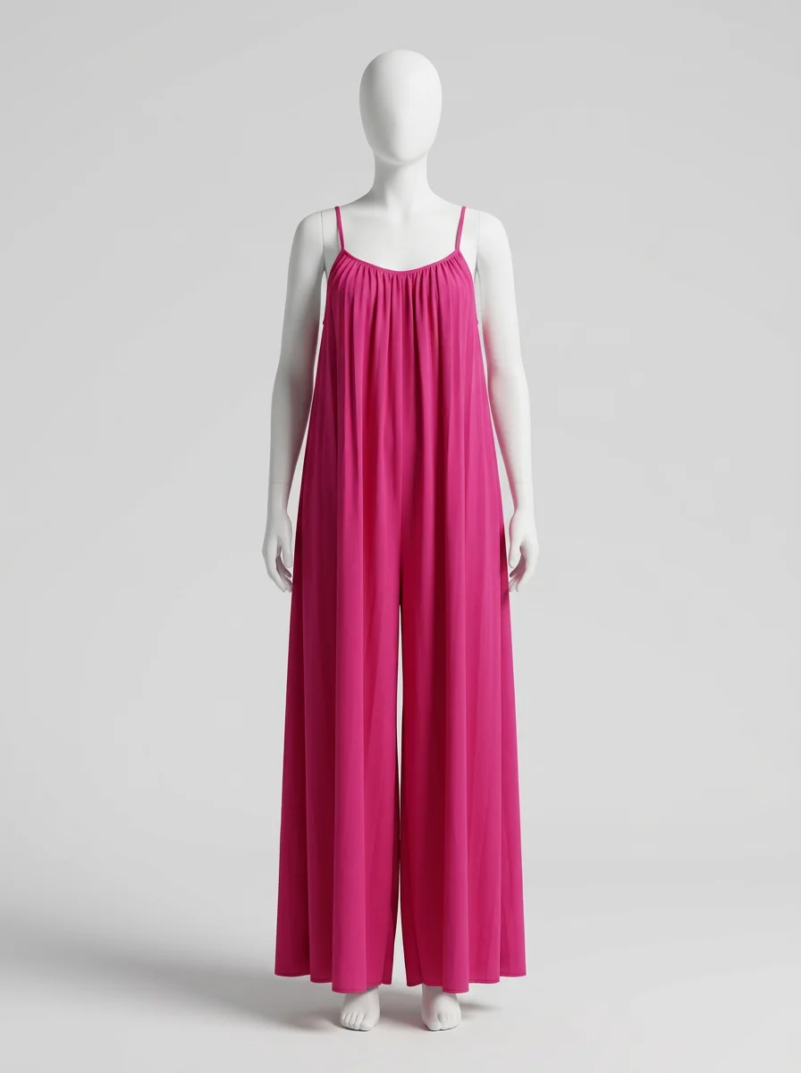 Combinaison rose ample quotidienne sans manches femme