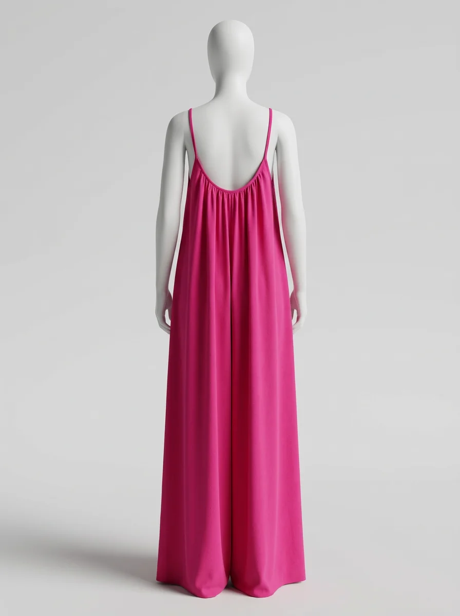 Combinaison rose ample quotidienne sans manches femme – Image 2