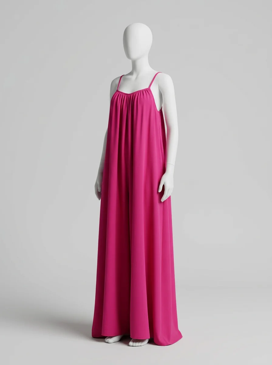 Combinaison rose ample quotidienne sans manches femme – Image 3