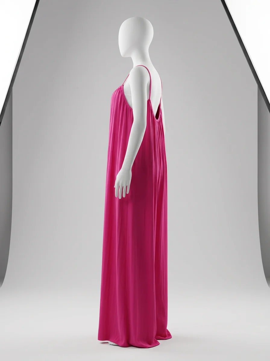 Combinaison rose ample quotidienne sans manches femme – Image 4