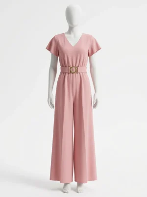 Combinaison rose asymétrique légère femme raffinée