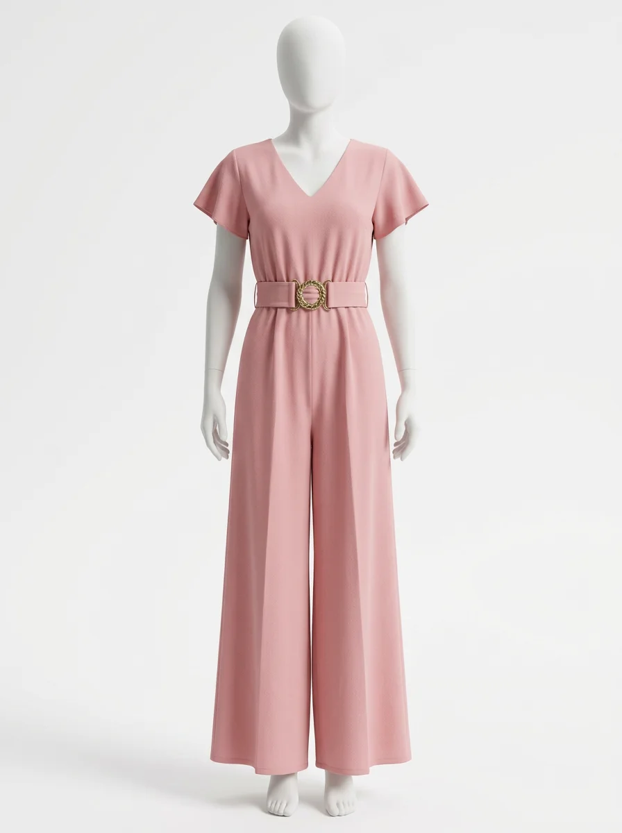 Combinaison rose asymétrique légère femme raffinée