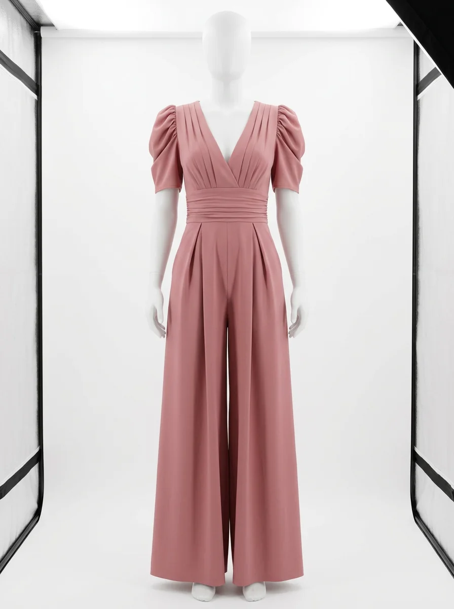 Combinaison rose cérémonie dos nu chic femme
