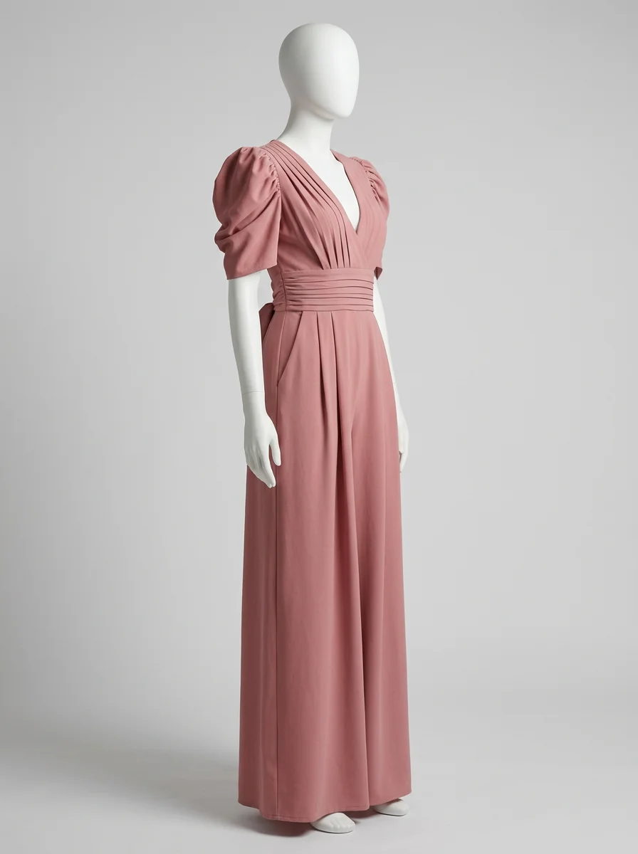 Combinaison rose cérémonie dos nu chic femme – Image 3
