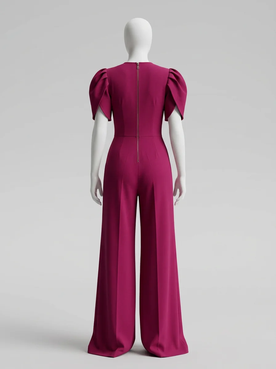 Combinaison rose cérémonie élégante femme – Image 2