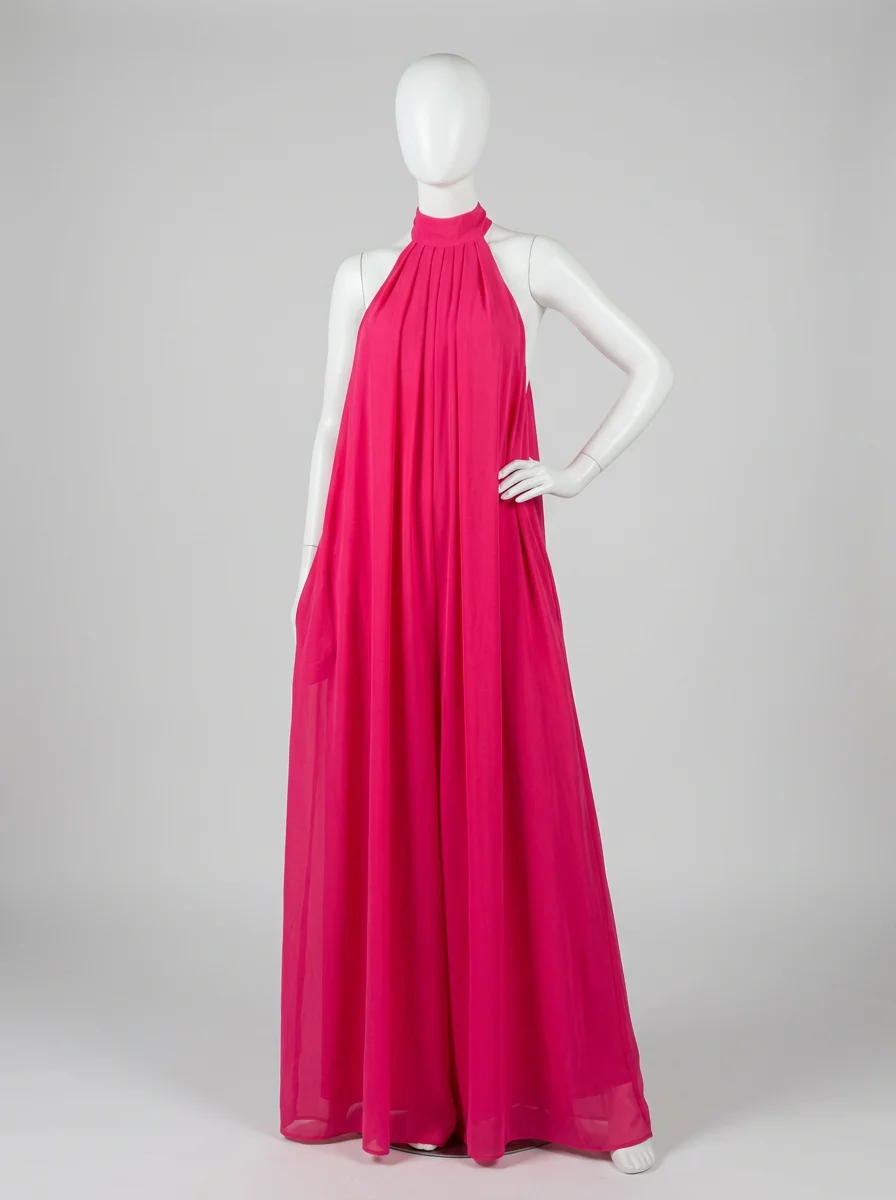 Combinaison rose col montant silhouette aérienne femme – Image 6
