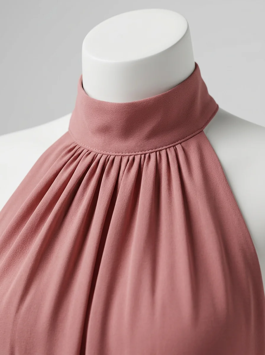 Combinaison rose col montant silhouette aérienne femme – Image 4