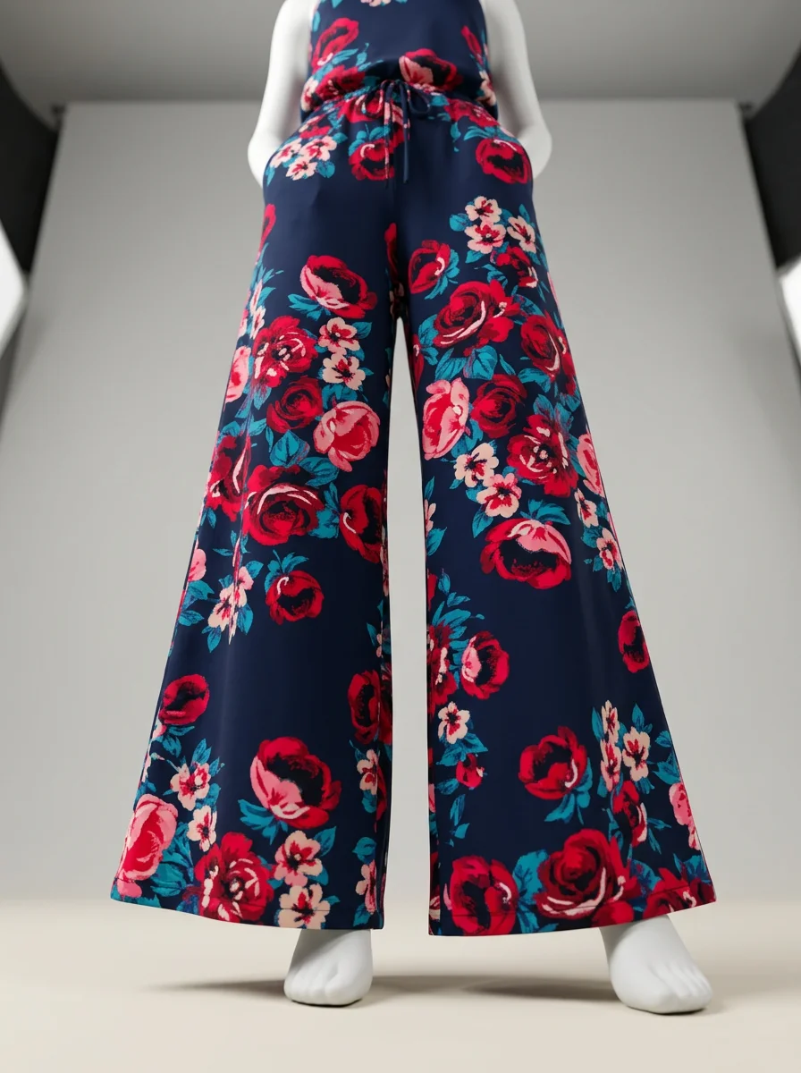 Combinaison rose coton col rond fluide femme – Image 3