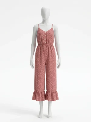Combinaison rose coton fluide haut tubulaire femme