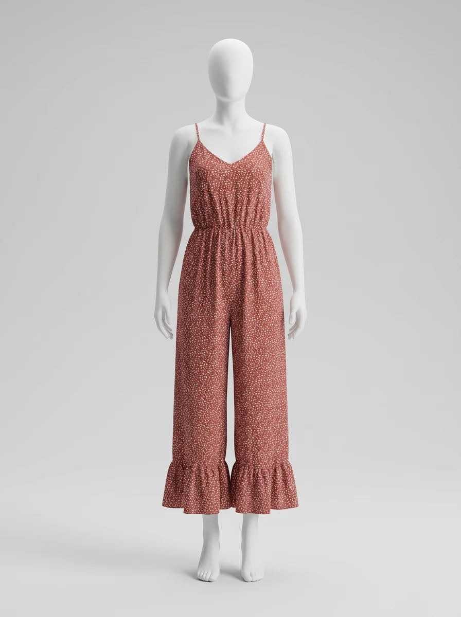 Combinaison rose coton fluide haut tubulaire femme – Image 8
