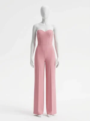 Combinaison rose décolleté cœur chic soirée femme
