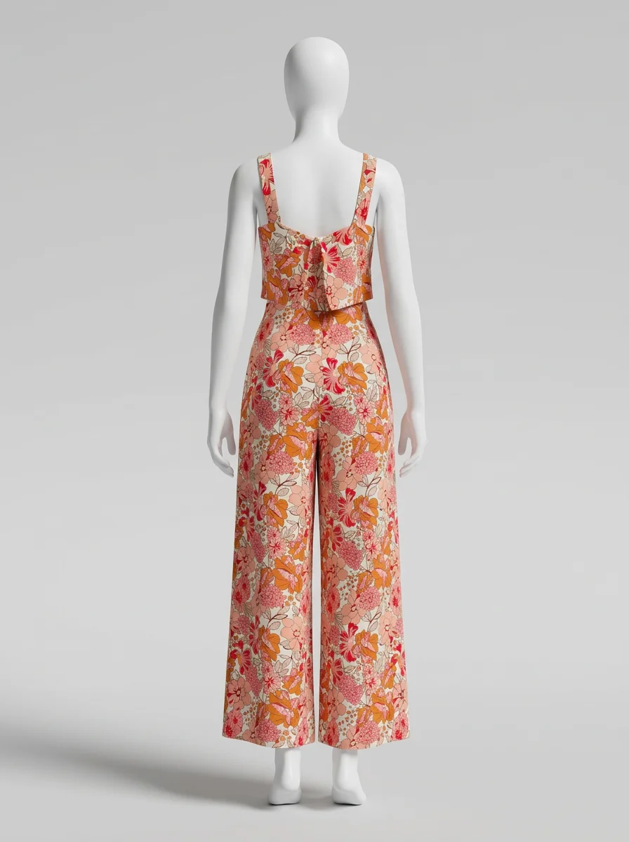 Combinaison rose été fleurie femme – Image 6