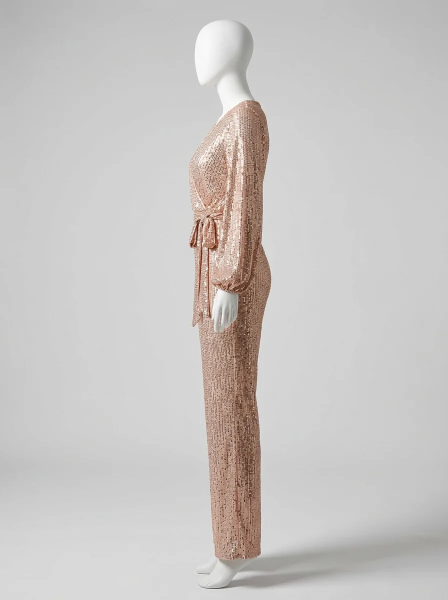 Combinaison rose étincelante réveillon habillée femme – Image 3