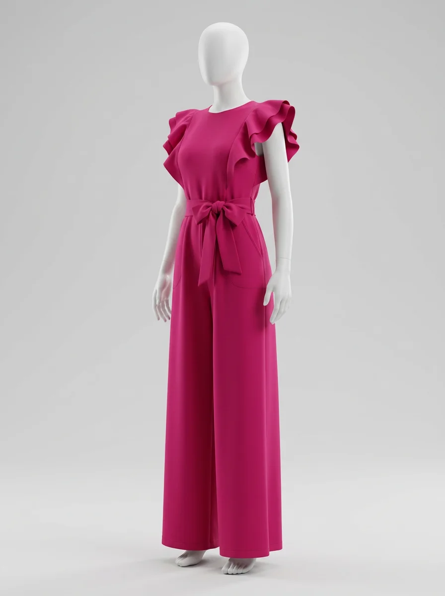 Combinaison rose femme élégante pour mariage – Image 2