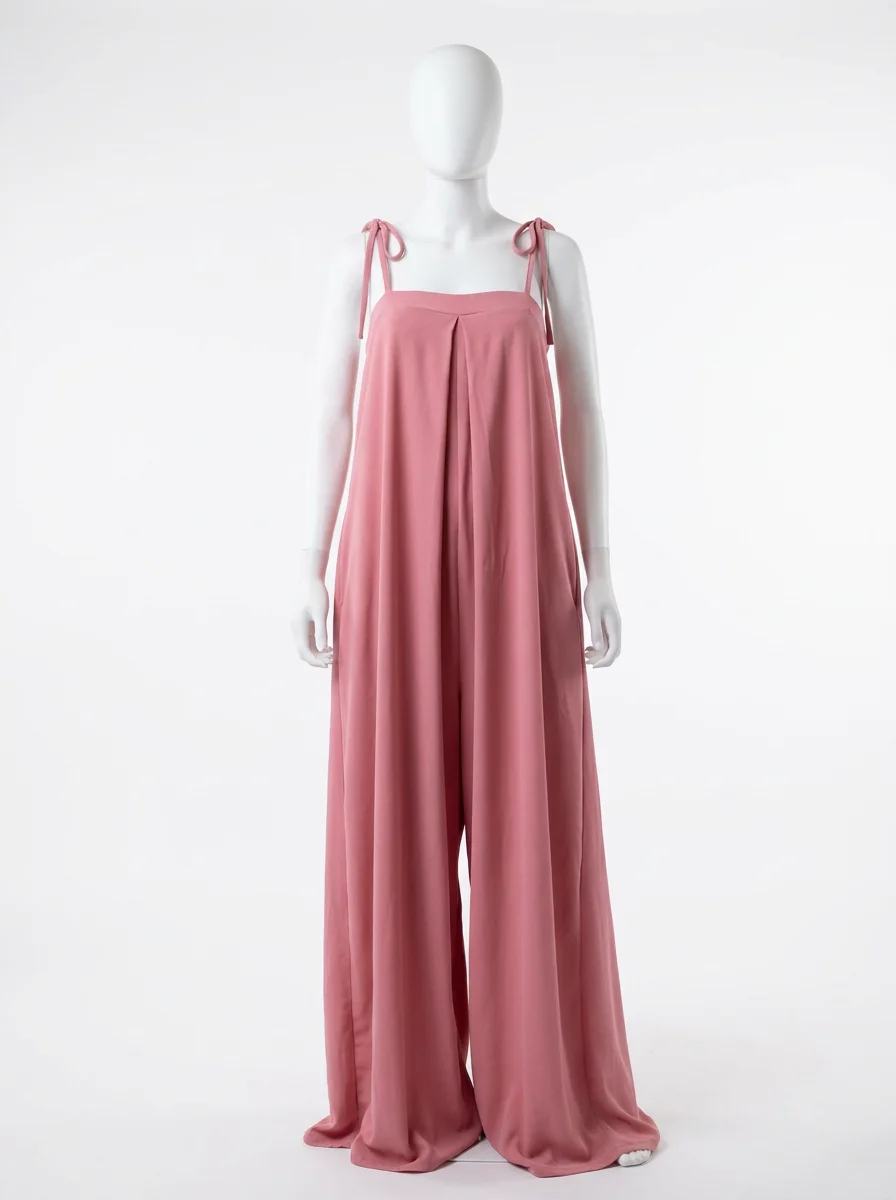 Combinaison rose fluide drapée allure sobre femme