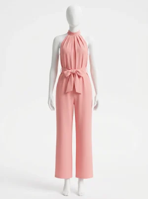 Combinaison rose fluide plissée événement