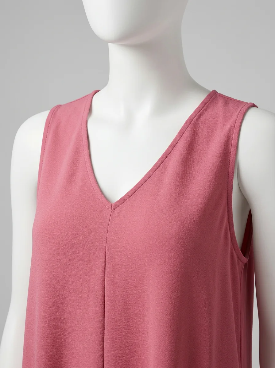 Combinaison rose fluide sans manches élégante – Image 4