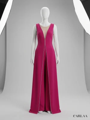 Combinaison rose habillée effet robe femme