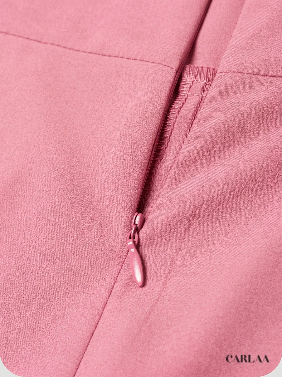 Combinaison rose large cérémonie asymétrique femme – Image 6