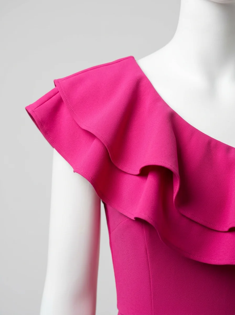 Combinaison rose large cérémonie asymétrique femme – Image 4