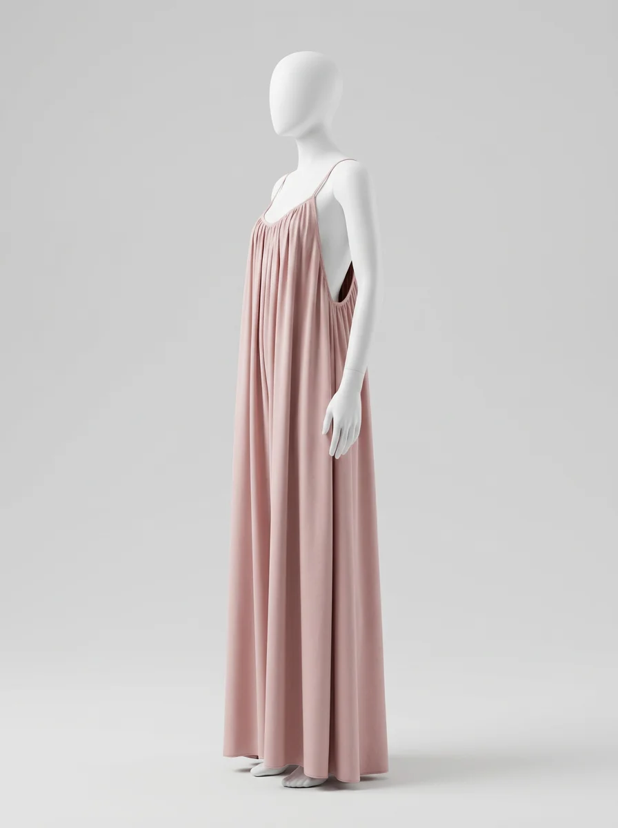 Combinaison rose large été fines bretelles femme – Image 4