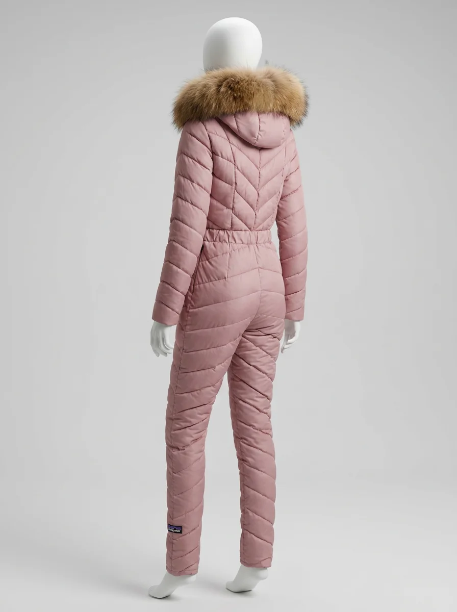 Combinaison rose ski femme élégante cintrée – Image 8