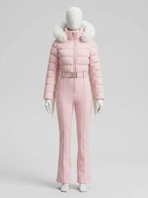 Combinaison rose ski femme franges style bohème