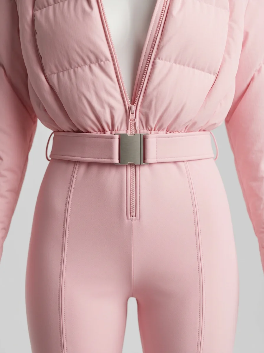 Combinaison rose ski femme franges style bohème – Image 4