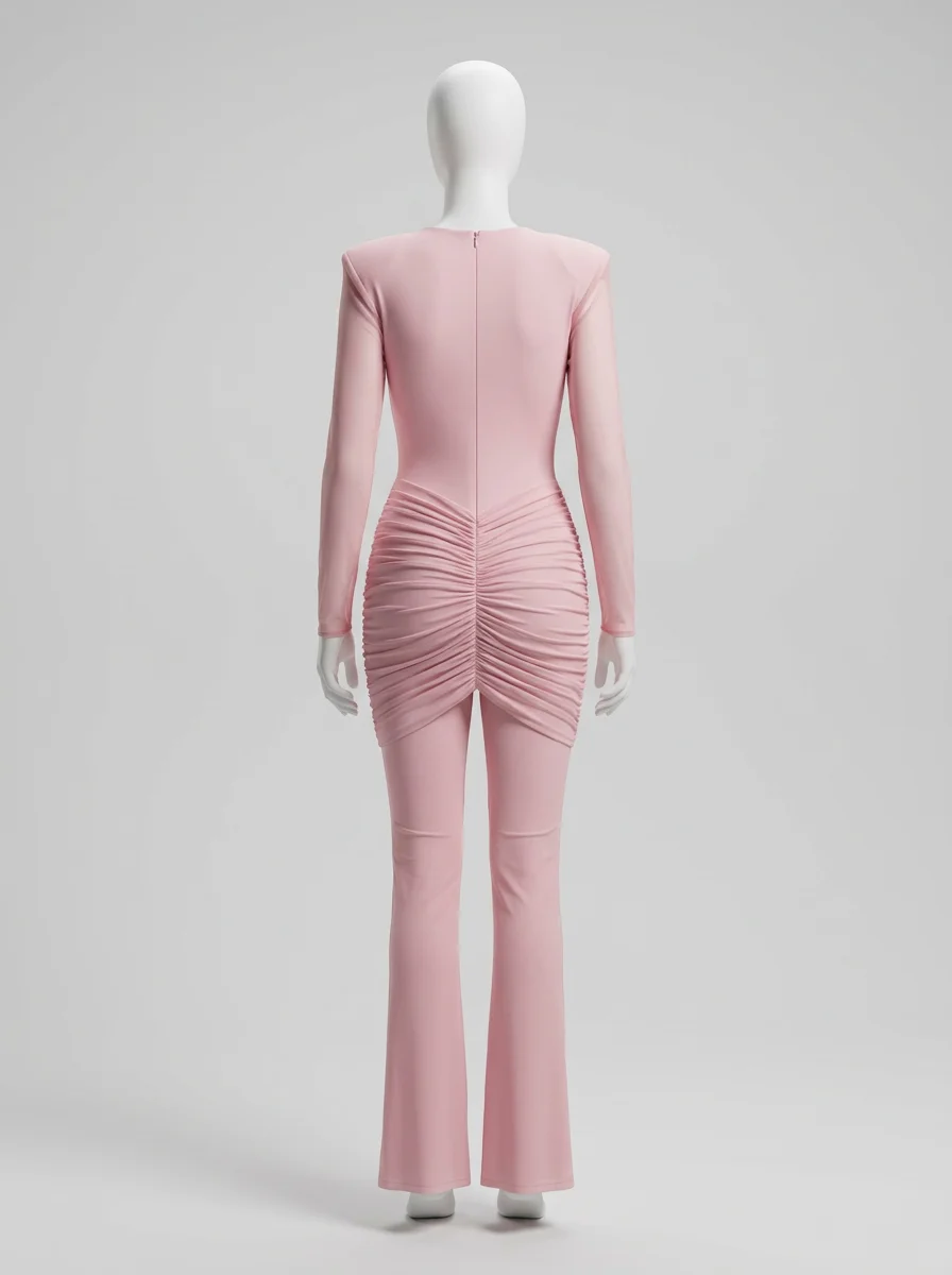 Combinaison rose transparente glamour soirée – Image 5
